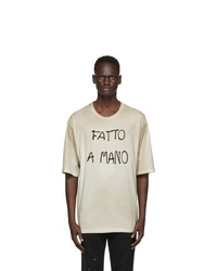 Dolce and Gabbana Beige Fatto A Mano T Shirt