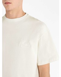 Etro Logo Embroidered Cotton T Shirt