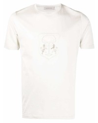 Corneliani Logo Embroidered Cotton T Shirt