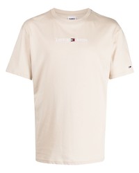 Tommy Jeans Logo Embroidered Cotton T Shirt