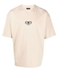 Balenciaga Logo Embroidered Crew Neck T Shirt