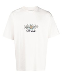 Drôle De Monsieur Logo Embroidery Cotton T Shirt