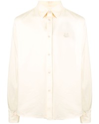 Kenzo Cotton Button Down Shirt With Tiger Embroidery