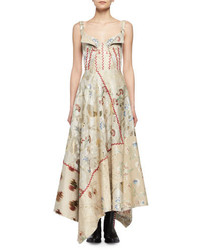 Alexander McQueen Embroidered Jacquard Corset Gown