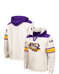 Colosseum Cream Lsu Tigers 20 Lace Up Hoodie