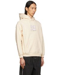 Li-Ning Off White Embroidered Graphic Hoodie