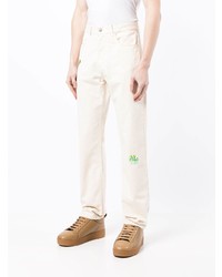 Carne Bollente Embroidered Motif Straight Leg Jeans