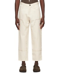 Karu Research Off White Double Knee Jeans