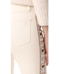Tory Burch Sandy Embroidered Crop Jeans