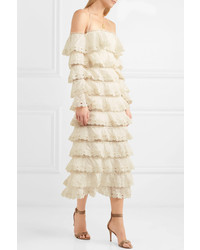 Zimmermann Tiered Lace And Cotton And Gauze Dress