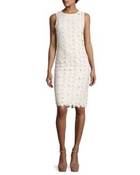 Alice + Olivia Fey Embroidered Faux Leather Lace Dress