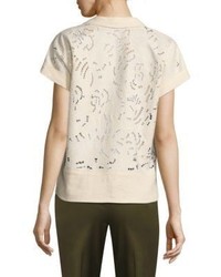 Lafayette 148 New York Sawyer Embroidered Linen Blouse