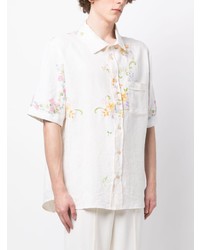 By Walid James Embroidered Linen Shirt