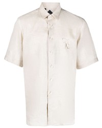 Billionaire Logo Embroidered Linen Shirt