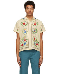 Bode Off White Embroidered Morning Glory Shirt