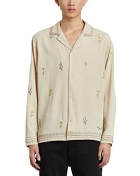 PROFOUND Daisey Embroidered Button Up Shirt In Cream At Nordstrom