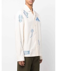 Nanushka Embroidered Design Long Sleeve Shirt