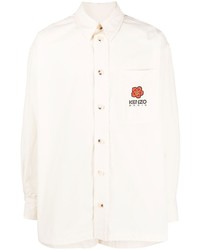 Kenzo Logo Embroidered Cotton Shirt