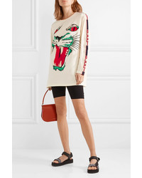 Gucci Med Embroidered Cotton Jersey Top