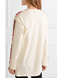 Gucci Med Embroidered Cotton Jersey Top