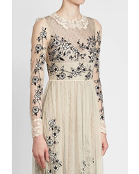 RED Valentino Maxi Dress With Embroidered Lace Tulle