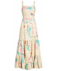 Tracy Reese Tiered Silk Embroidered Maxi Dress