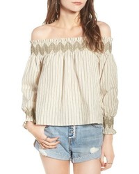Moon River Embroidered Off The Shoulder Top