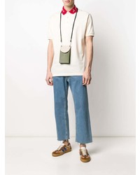 Gucci Embroidered Collar Polo Shirt