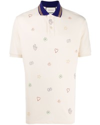 Gucci Symbols Embroidery Polo Shirt