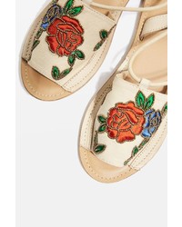 Topshop Halle Embroidered Sandals