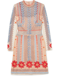 Temperley London Teahouse Embroidered Tulle Mini Dress
