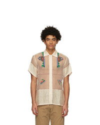 Bode Beige Pagoda Short Sleeve Shirt