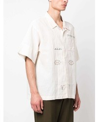 Story Mfg. Logo Embroidered Notched Collar Shirt