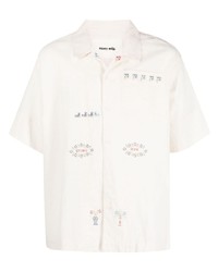 Story Mfg. Logo Embroidered Notched Collar Shirt