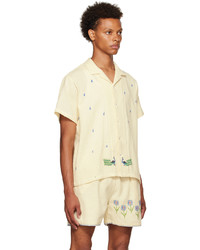 HARAGO Off White Embroidered Shirt