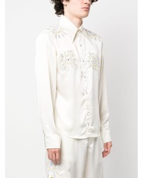 BLUEMARBLE Embroidered Satin Shirt
