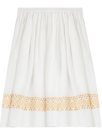 Vanessa Bruno Silk Skirt With Eyelet Embroidery