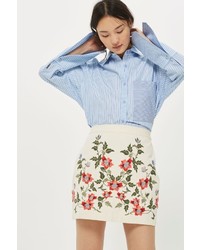 Topshop Floral Embroidered Skirt