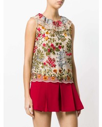 RED Valentino Embroidered Sleeveless Top