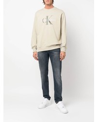 Calvin Klein Jeans Embroidered Logo Cotton Sweatshirt