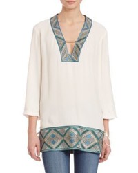 Beige Embroidered Tunic