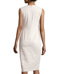 Ralph Lauren Collection Sleeveless Layered Applique Dress Cream