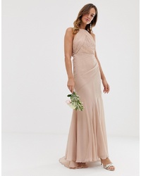 ASOS DESIGN Bridesmaid Pinny Bodice Maxi Dress With Fishtail Skirt