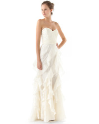 Badgley Mischka Collection Strapless Gown With Ruffle
