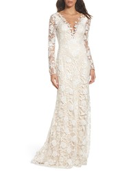 Tadashi Shoji Long Sleeve A Line Sheath Gown