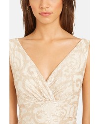 Lauren Ralph Lauren Sequin Lace V Neck Column Gown