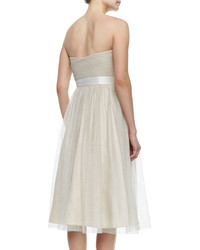 Aidan Mattox Strapless Fit Flare Cocktail Gown