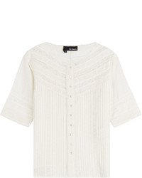 The Kooples Cotton Top With Lace Eyelet