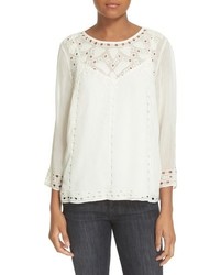 Joie Gaiane Eyelet Embroidered Top