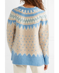 LoveShackFancy Boyfriend Fair Isle Alpaca Blend Cardigan